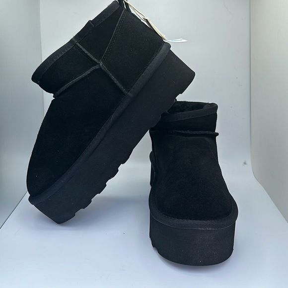 CUSHIONAIRE Women's Genuine Suede pull on platform boot +Memory Foam 8.5 BLACK - Picture 7 of 7